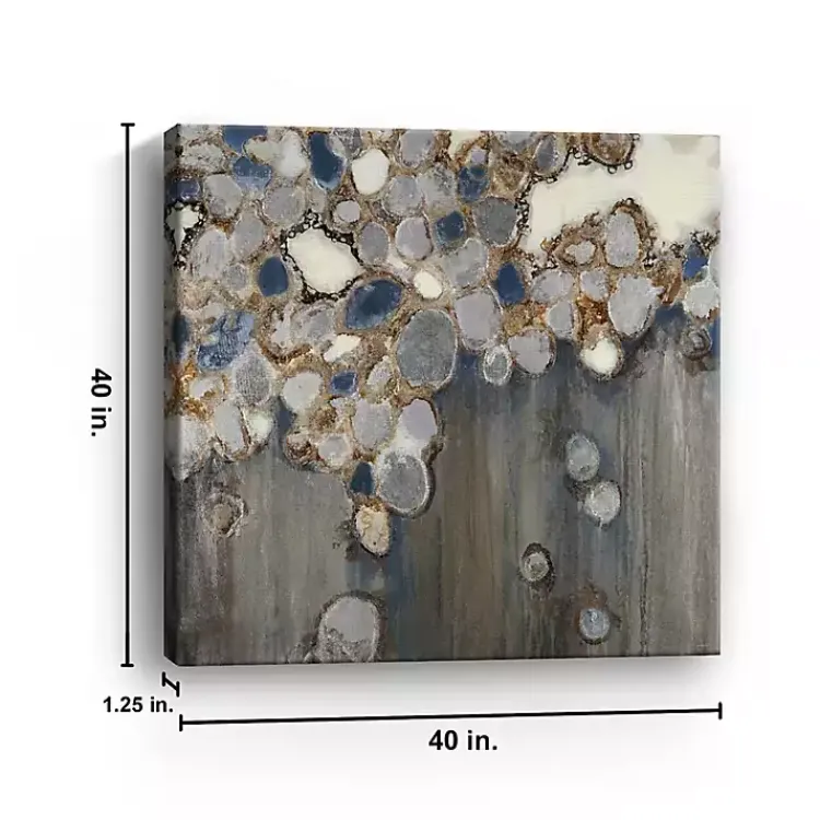 Canvas Art-Kirklands Home Indigo Oyster Shells Abstract Canvas Art Print