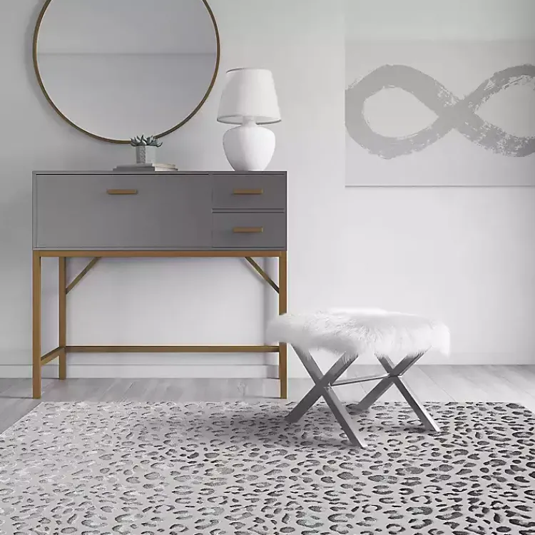 Area Rugs-Kirklands Home Light Leopard Textured Area Rug, 8x10 Gray