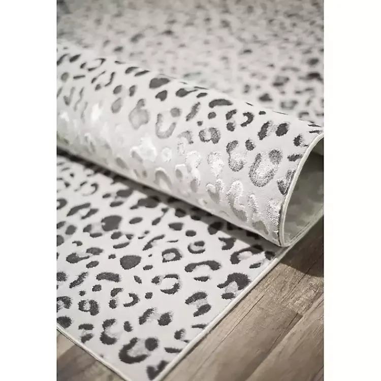 Area Rugs-Kirklands Home Light Leopard Textured Area Rug, 8x10 Gray