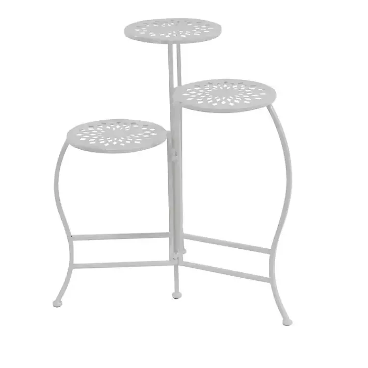 Planters-Kirklands Home Metal 3-Tier Plant Stand White