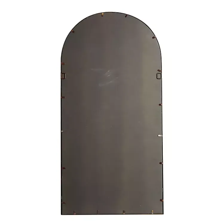 Decorative Mirrors-Kirklands Home Metal Arch Frame Windowpane Wall Mirror Brown