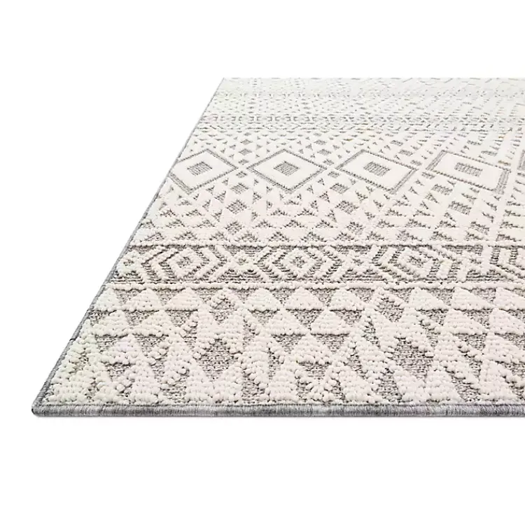 Outdoor Rugs-Kirklands Home Ivory Geometric Stripes Outdoor Area Rug, 5x7