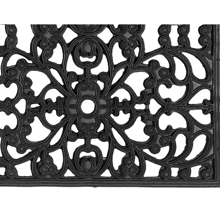Doormats-Kirklands Home Sienna Rubber Doormat, 48x22 in. Black