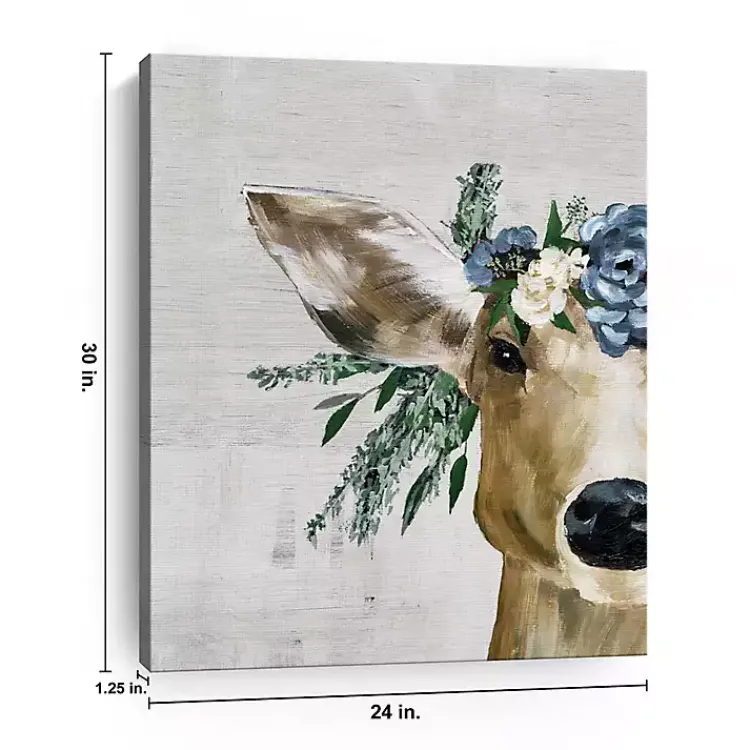 Canvas Art-Kirklands Home Deer and Wildflowers Giclee Canvas Art Print