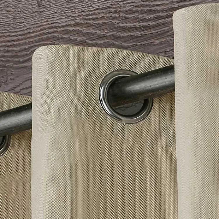 Outdoor Curtains-Kirklands Home Sand Biscayne Outdoor Curtain Panel Set, 84 in. Tan