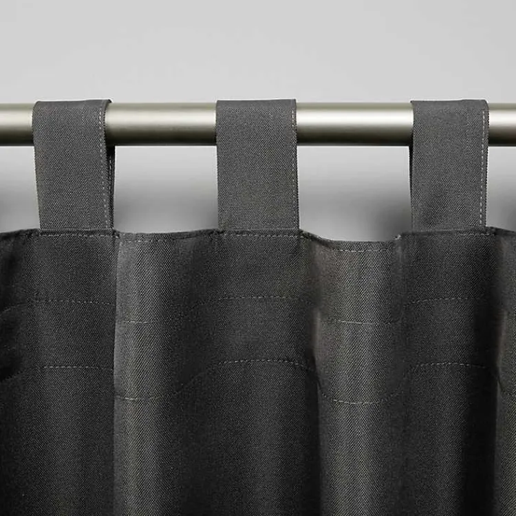 Outdoor Curtains-Kirklands Home Charcoal Cabana Outdoor Curtain Panel Set, 108 in.