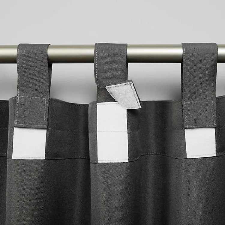 Outdoor Curtains-Kirklands Home Charcoal Cabana Outdoor Curtain Panel Set, 108 in.