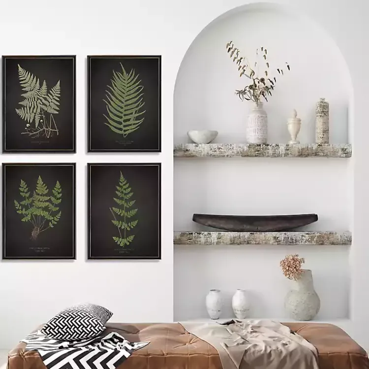 Framed Art-Kirklands Home Four Ferns Framed Art Prints, Set of 4