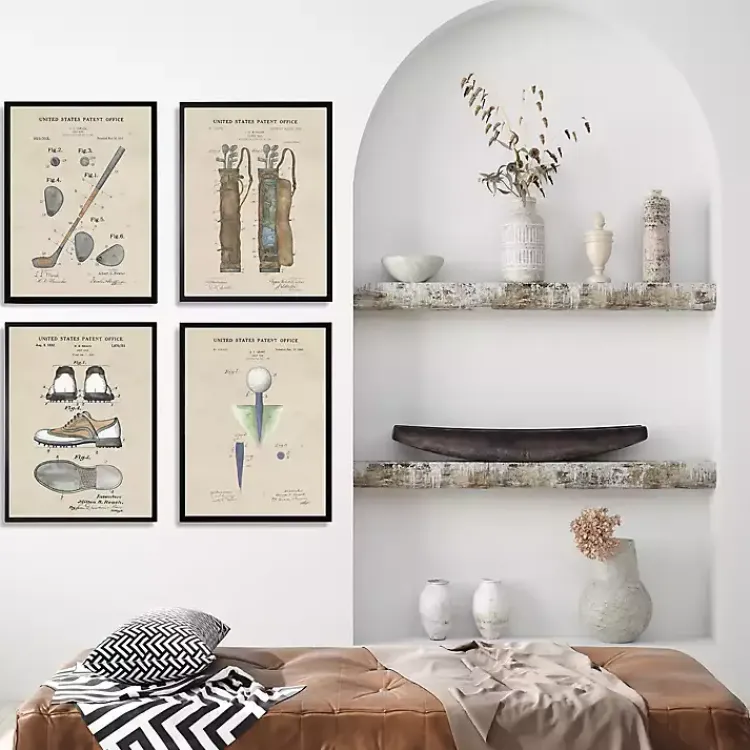 Framed Art-Kirklands Home Golf Patents Framed Art Prints, Set of 4