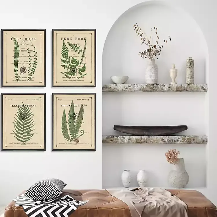 Framed Art-Kirklands Home Fern Illustrations Framed Art Prints, Set of 4