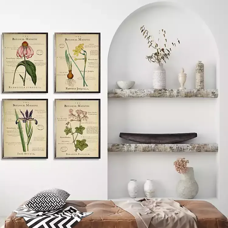 Framed Art-Kirklands Home Flower Magazine Framed Art Prints, Set of 4