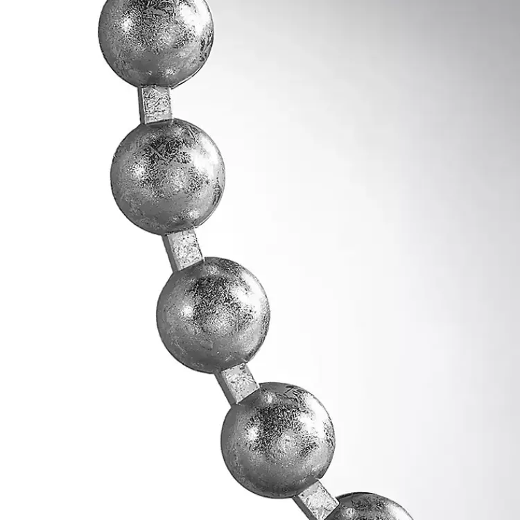 Decorative Mirrors-Kirklands Home Metallic Foiled Beaded Wall Mirror SIlver