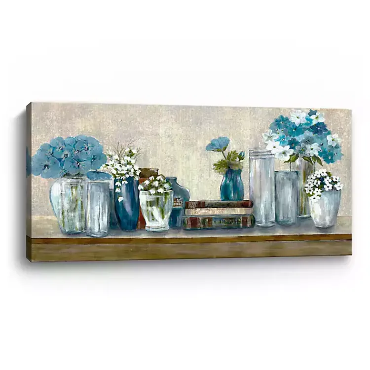 Canvas Art-Kirklands Home Blue Floral Desk Giclee Canvas Print, 60x30 in.