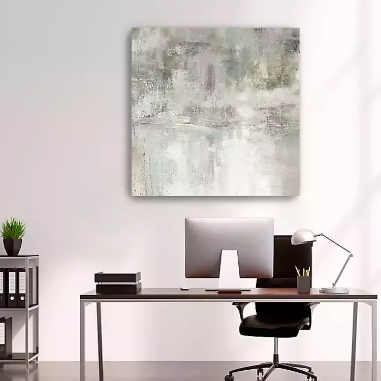 Canvas Art-Kirklands Home Misty Lake Giclee Canvas Art Print, 40x40 in. Tan