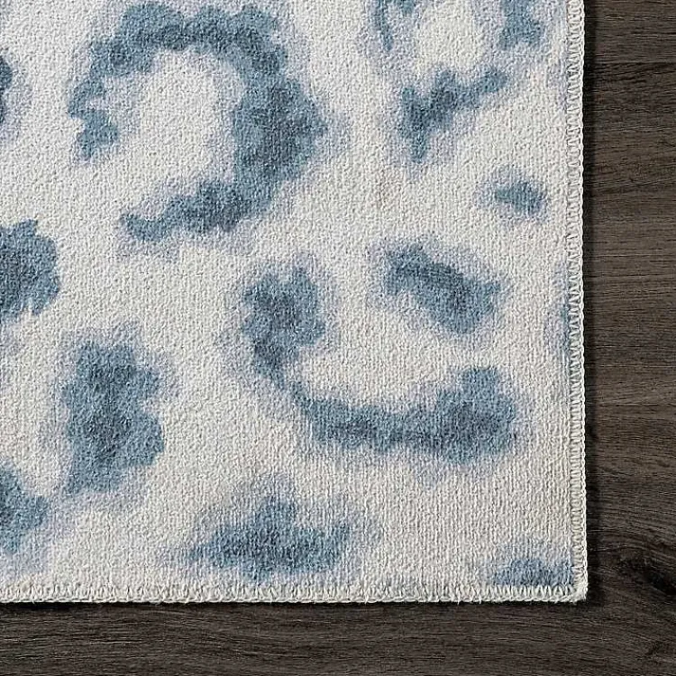 Area Rugs-Kirklands Home Blue Leopard Spots Washable Area Rug, 5x8