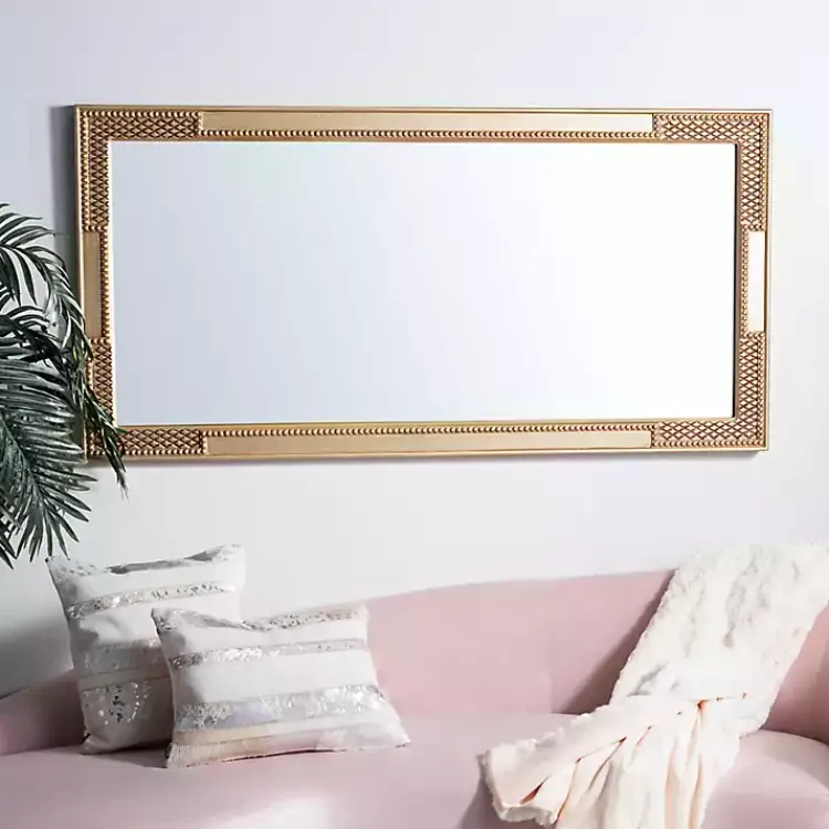 Decorative Mirrors-Kirklands Home Golden Carved Textured Wall Mirror
