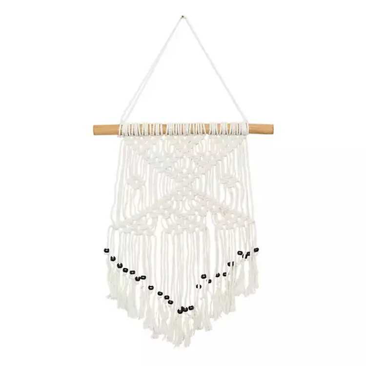 Wall Plaques-Kirklands Home Tasseled Macrame Wall Hangings, Set of 3 White
