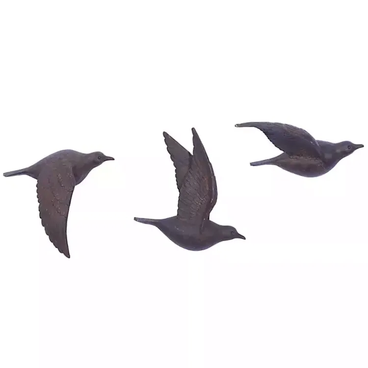 Wall Plaques-Kirklands Home Flying Birds Wall Sculptures, Set of 3 Brown