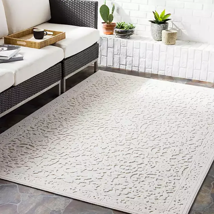 Area Rugs-Kirklands Home Ivory Botanical Bohemian Area Rug, 8x10 White