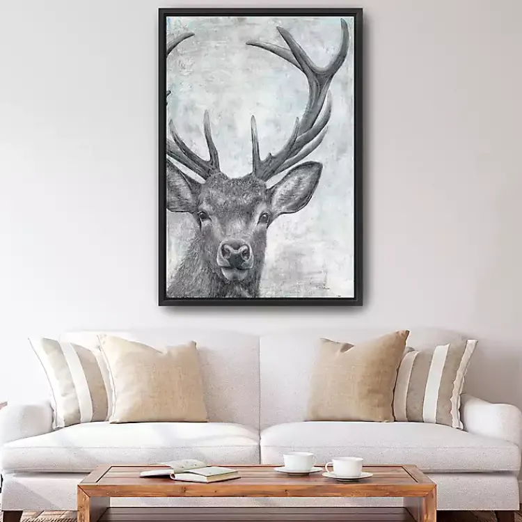 Canvas Art-Kirklands Home Portrait of a Deer Framed Giclee Canvas Art Print