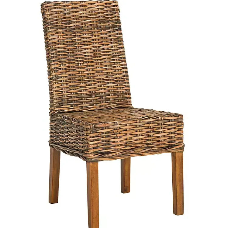 Dining Chairs-Kirklands Home Natural Rattan Wood Woven 2-pc. Dining Chair Set Brown