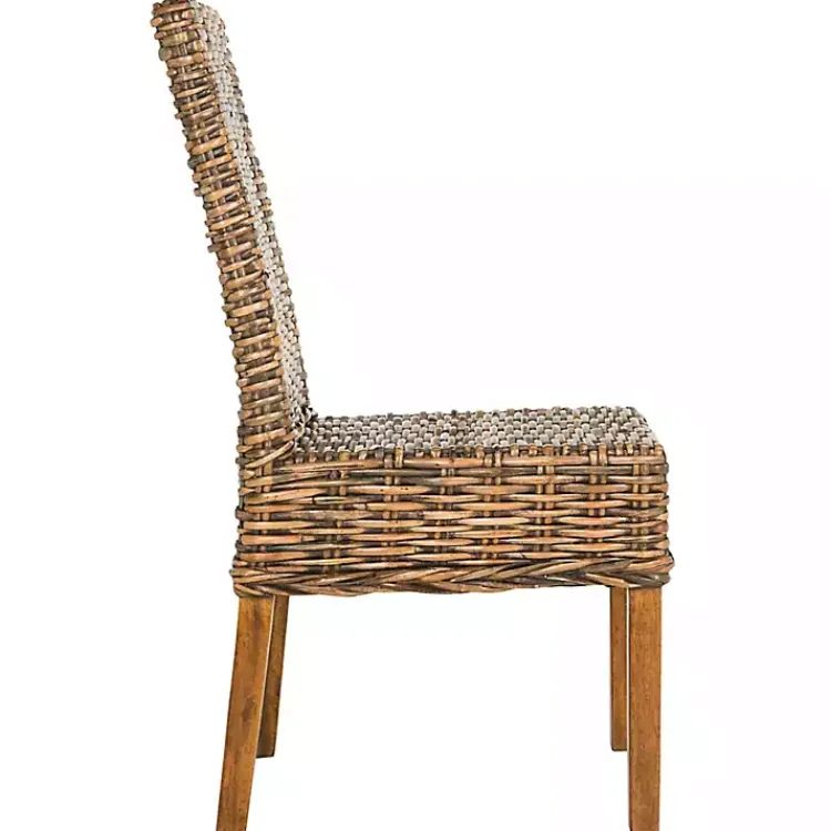 Dining Chairs-Kirklands Home Natural Rattan Wood Woven 2-pc. Dining Chair Set Brown
