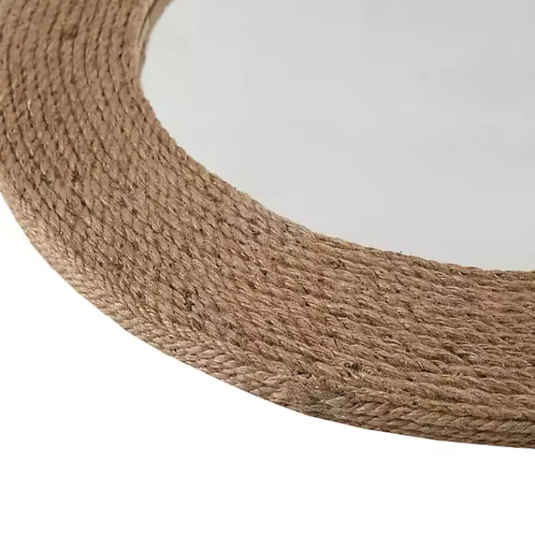 Decorative Mirrors-Kirklands Home Natural Jute Round Wall Mirror