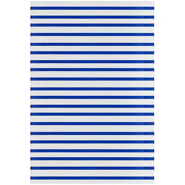 Outdoor Rugs-Kirklands Home Cerulean Stripes Outdoor Area Rug, 4x6