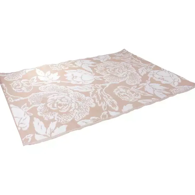 Outdoor Rugs-Kirklands Home Beige Roses Outdoor Area Rug, 4x6