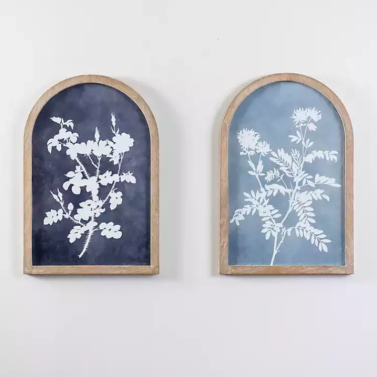 Framed Art-Kirklands Home Light Botanicals Arch Framed Wall Art Blue