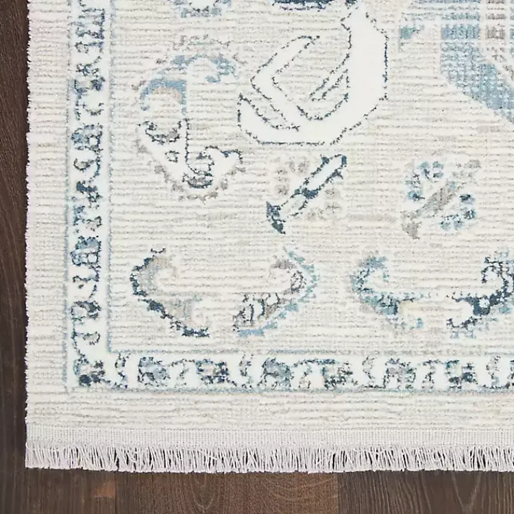 Area Rugs-Kirklands Home Dove Gray Ornate Bordered Area Rug, 5x7