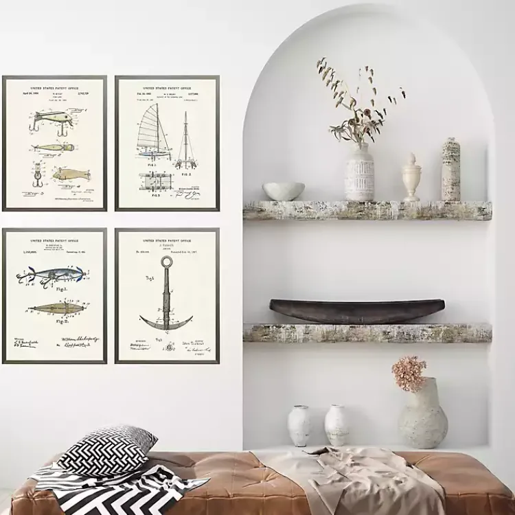 Framed Art-Kirklands Home Nautical Patents Framed Art Prints, Set of 4