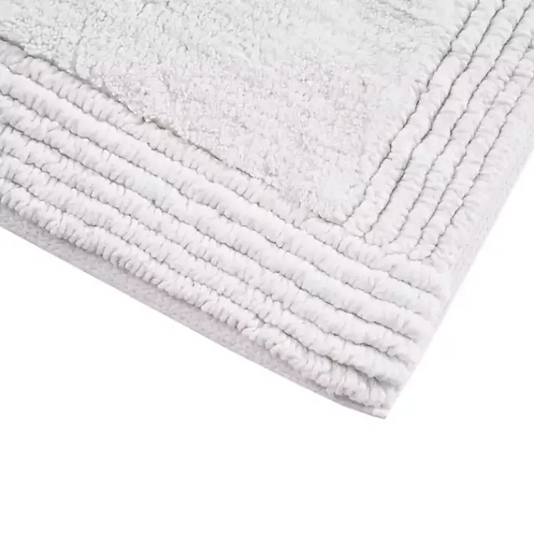 Bathroom Rugs-Kirklands Home Tufted Reversible Bath Mat, 34 in. White