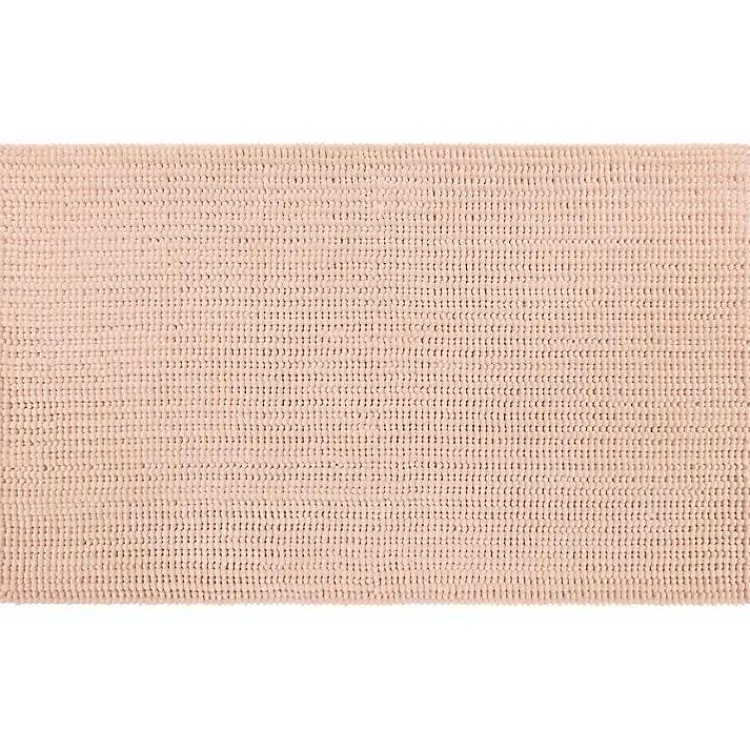 Bathroom Rugs-Kirklands Home Blush Memory Foam Chenille Bath Mat, 34 in. Pink