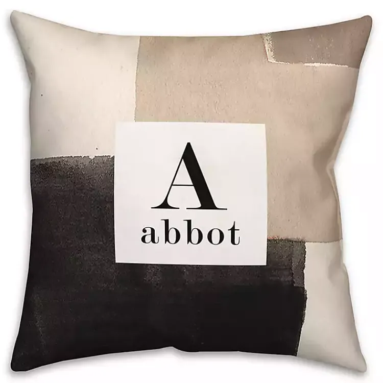 Outdoor Cushions & Pillows-Kirklands Home Personalized Neutral Monogram Outdoor Pillow