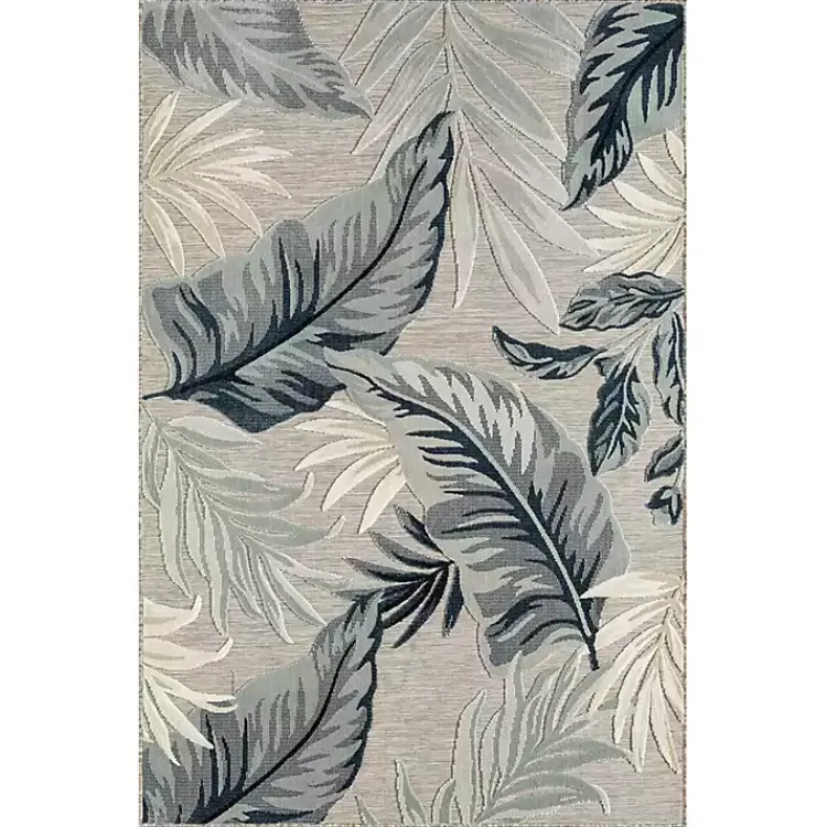 Outdoor Rugs-Kirklands Home Ferns and Palms Indoor/Outdoor Area Rug, 7x9