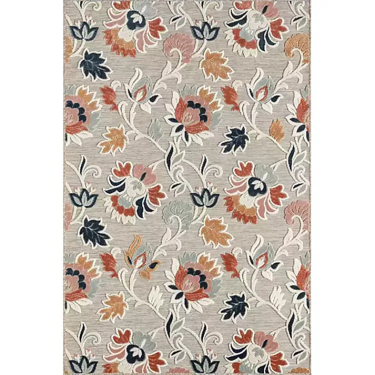 Outdoor Rugs-Kirklands Home Mara Floral Blossom Indoor/Outdoor Area Rug, 7x9
