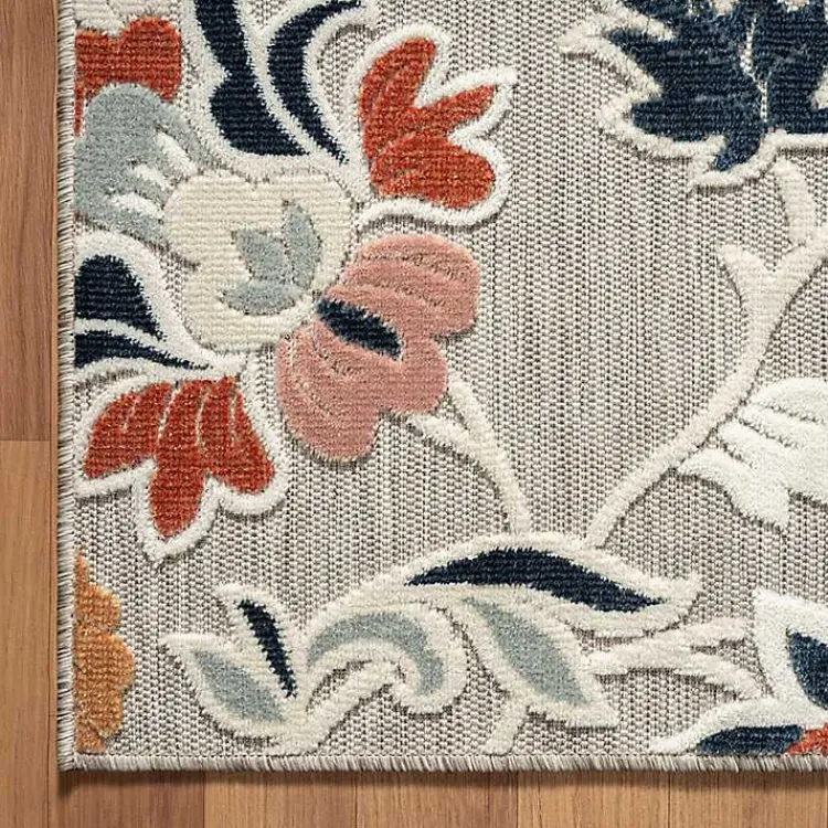 Outdoor Rugs-Kirklands Home Mara Floral Blossom Indoor/Outdoor Area Rug, 7x9