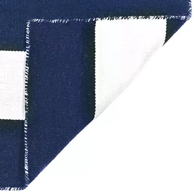 Outdoor Rugs-Kirklands Home Navy Cabana Stripe Indoor/Outdoor Area Rug, 5x7
