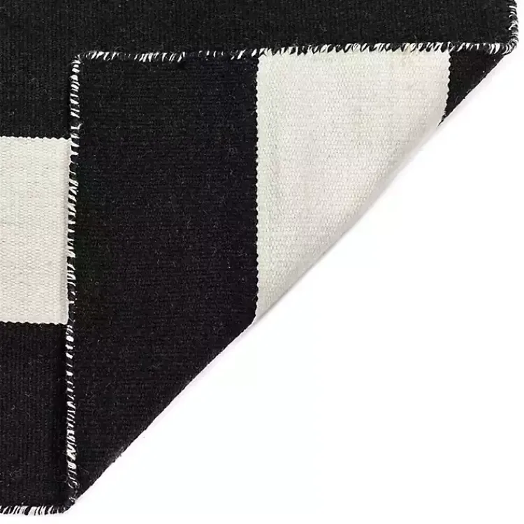 Outdoor Rugs-Kirklands Home Black Cabana Stripe Indoor/Outdoor Area Rug, 5x7