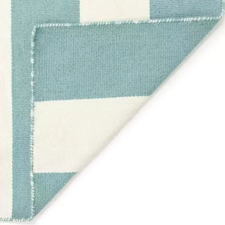 Outdoor Rugs-Kirklands Home Blue Cabana Stripe Indoor/Outdoor Area Rug, 7x9