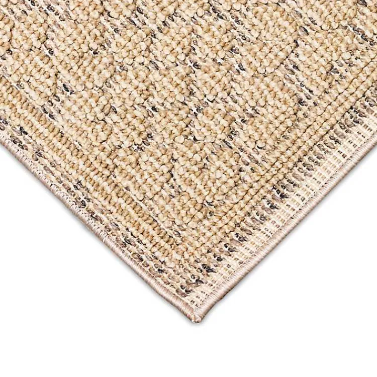 Outdoor Rugs-Kirklands Home Camel Leopard Border Outdoor Area Rug, 5x7 Tan