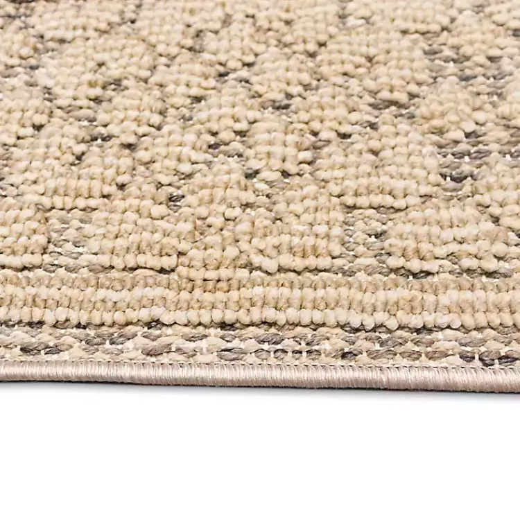 Outdoor Rugs-Kirklands Home Camel Leopard Border Outdoor Area Rug, 5x7 Tan