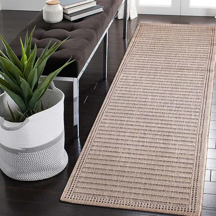 Outdoor Rugs-Kirklands Home Kaya Natural Gradient Indoor/Outdoor Runner, 2x7 Tan
