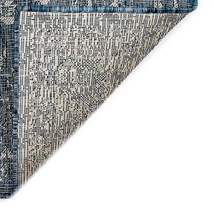 Outdoor Rugs-Kirklands Home Navy Botanical Hannah Indoor/Outdoor Rug, 4x7 Blue