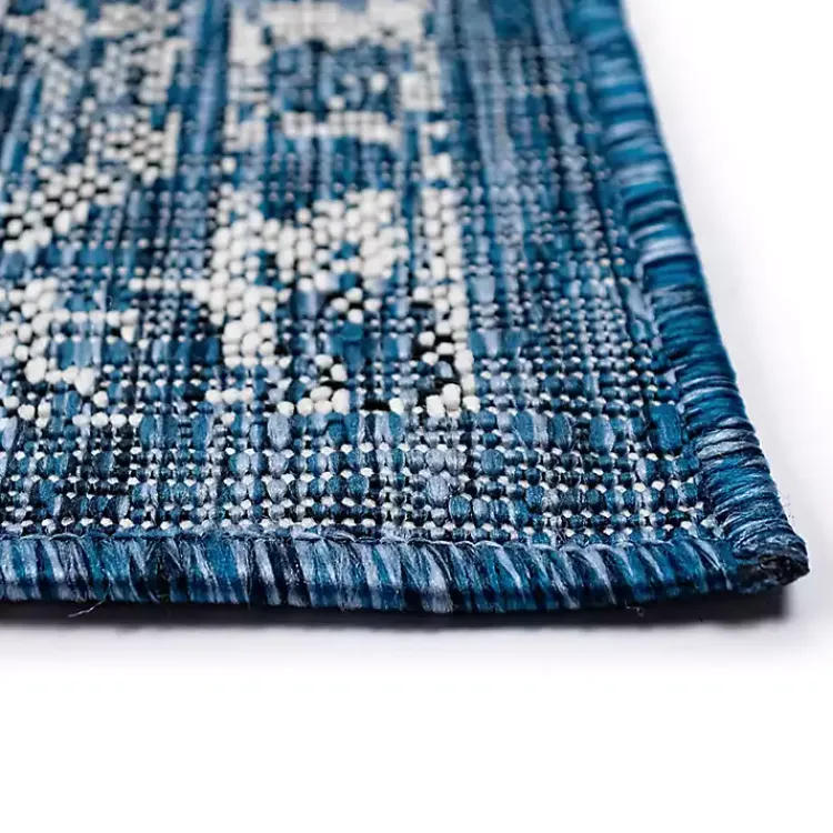 Outdoor Rugs-Kirklands Home Navy Botanical Hannah Indoor/Outdoor Rug, 7x9 Blue