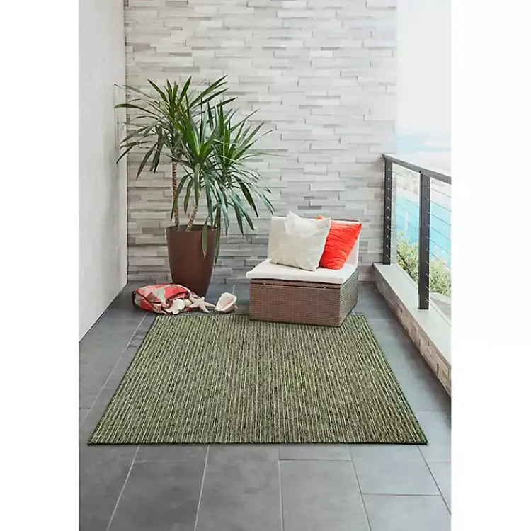 Outdoor Rugs-Kirklands Home Intertwine Indoor/Outdoor Area Rug, 7x9 Green