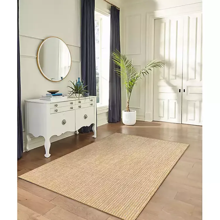 Outdoor Rugs-Kirklands Home Sand Intertwine Indoor/Outdoor Area Rug, 4x7 Tan