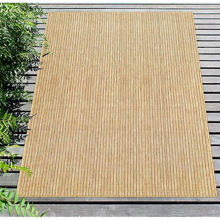 Outdoor Rugs-Kirklands Home Sand Intertwine Indoor/Outdoor Area Rug, 4x7 Tan