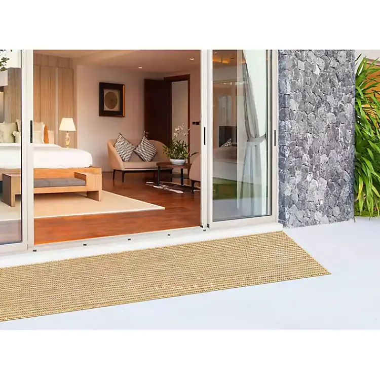 Outdoor Rugs-Kirklands Home Sand Intertwine Indoor/Outdoor Runner Tan